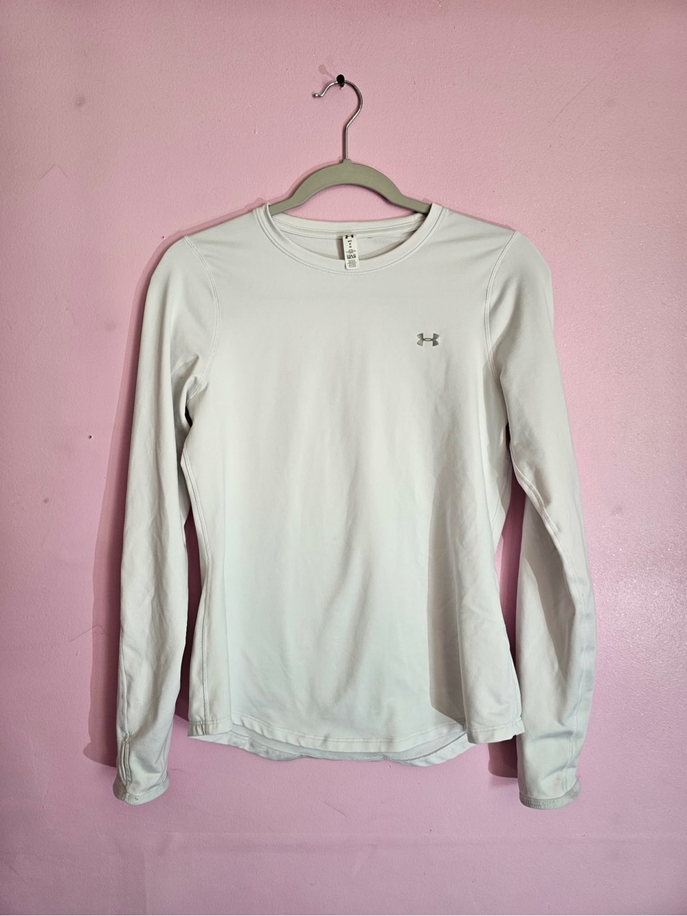 Under Armour White Crew Neck ColdGear Long Sleeve